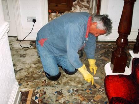 Tile Doctor hard at Work Cleaing Tiled Floors